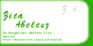 zita abelesz business card